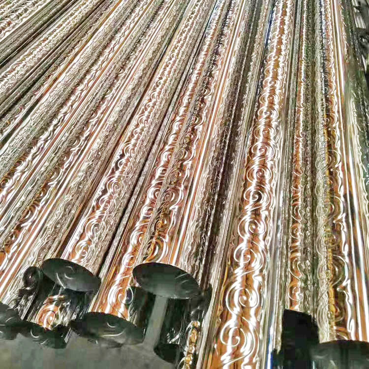 Embossed Copper Plating Antique Bronze Color Stainless Steel Pipe for Gate Guardrail